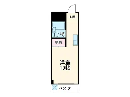 九重町マンション(1K/4階)の間取り写真