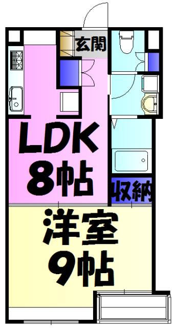 スプリングスクエア(1DK/7階)の間取り写真