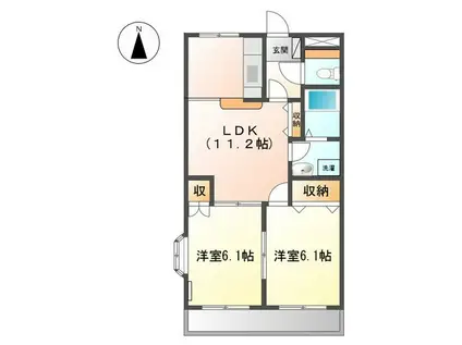 ファミーユ(2LDK/3階)の間取り写真