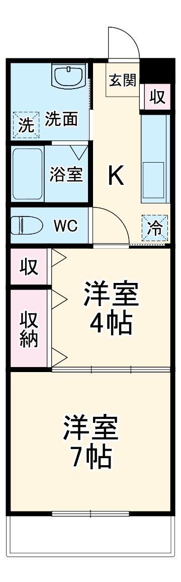 ロアジールマンション(1DK/3階)の間取り写真