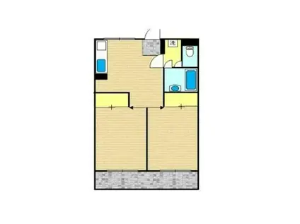 コーポ花水樹(2DK/2階)の間取り写真