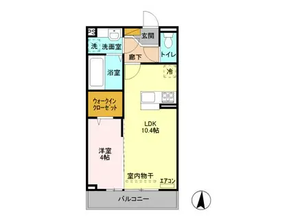 アルヴェアーレⅠ(1LDK/2階)の間取り写真