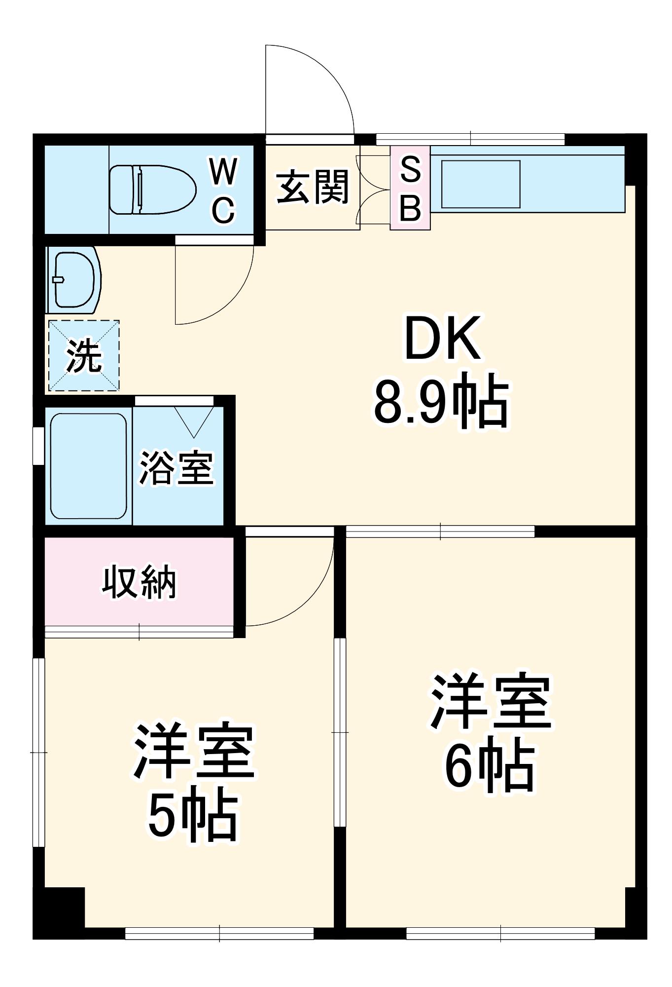 中澤第2コーポ(2DK/1階)の間取り写真