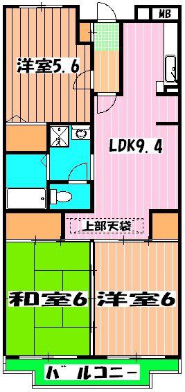ゴールデンタウン岡崎(3DK/3階)の間取り写真