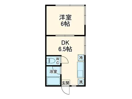 土井荘(1DK/1階)の間取り写真