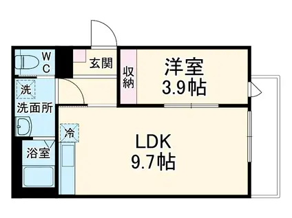 ピオニー(1LDK/1階)の間取り写真
