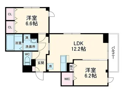 メゾン ド 常盤(2LDK/3階)の間取り写真