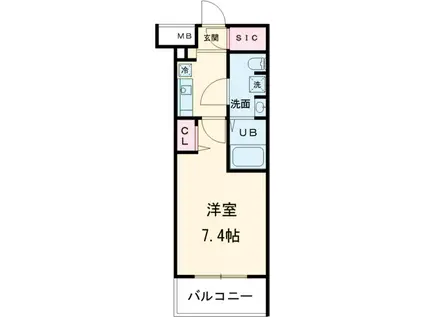GENOVIA京成立石4SKYGARDEN(1K/2階)の間取り写真