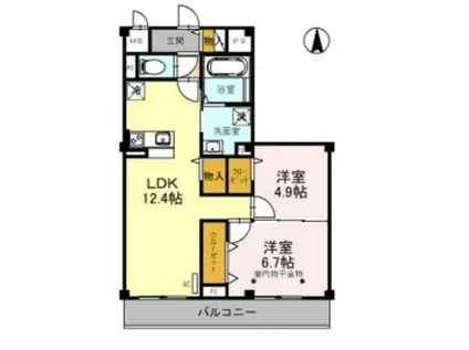 メゾン ド 常盤(2LDK/3階)の間取り写真