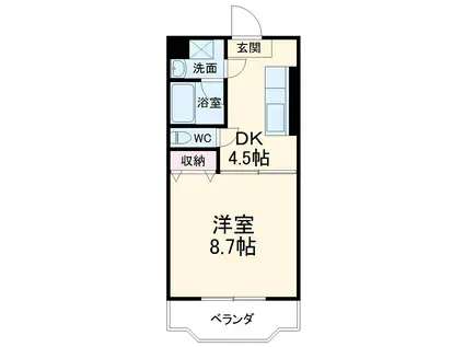 エーデルヴィラ(1DK/3階)の間取り写真