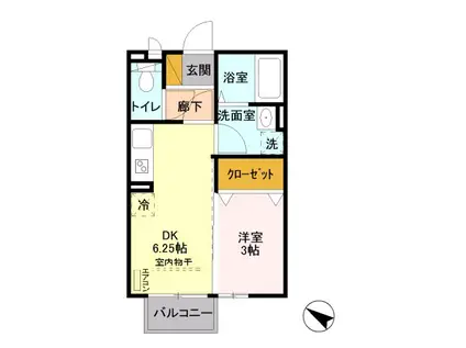 LEAP(1DK/1階)の間取り写真