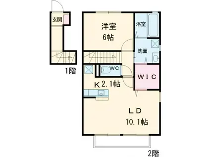 プチフルール Ⅴ(1LDK/2階)の間取り写真