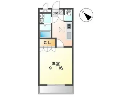 クレストールハイツ(1K/1階)の間取り写真