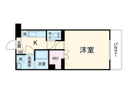 ヴィガラス川成新町(1K/2階)の間取り写真