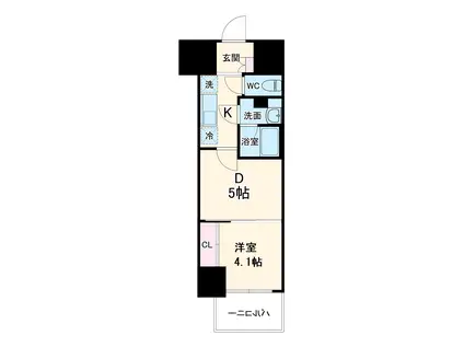 パークアクシス名古屋山王一丁目(1DK/8階)の間取り写真