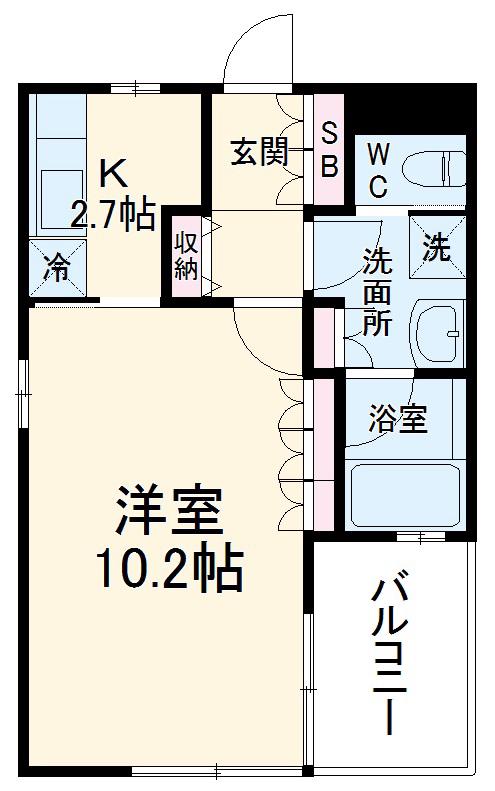ⅰ・RIS(1K/1階)の間取り写真