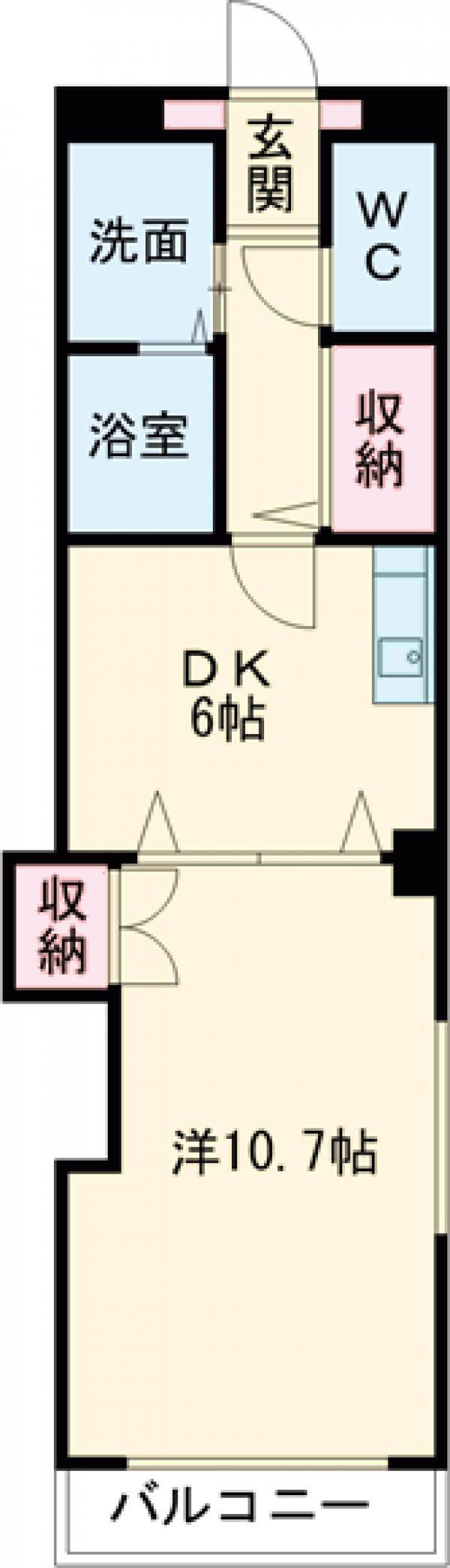 ラベニール(1DK/2階)の間取り写真