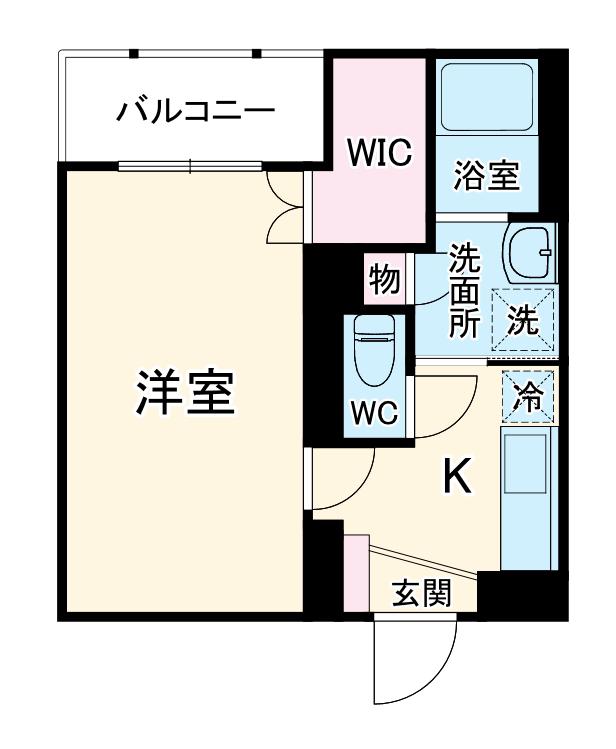 シュタットフルスⅠ(1K/4階)の間取り写真