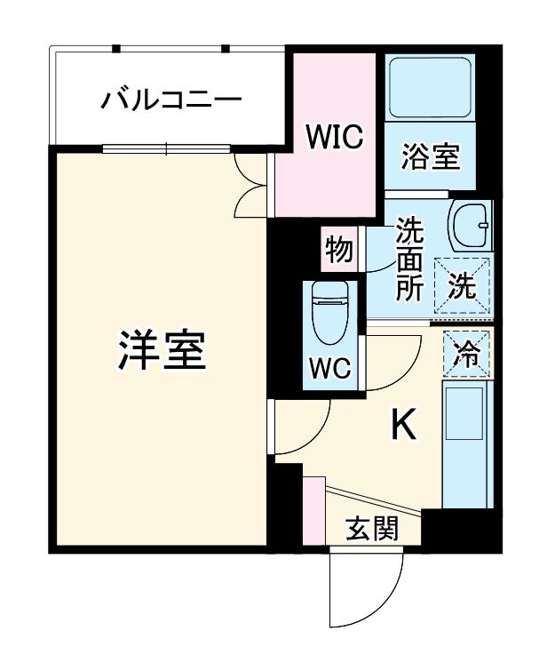 シュタットフルスⅠ(1K/2階)の間取り写真