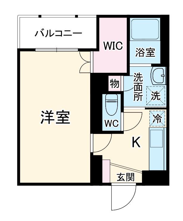 シュタットフルスⅠ(1K/4階)の間取り写真
