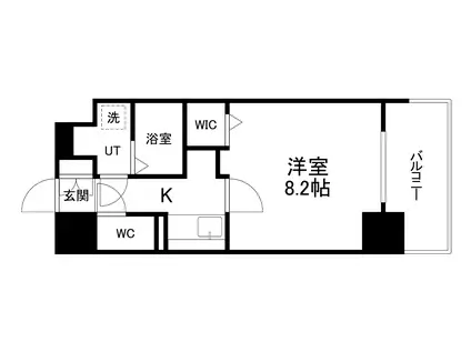 エスグランデ難波グランツ(1K/10階)の間取り写真