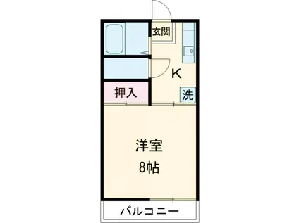 CREST(1K/1階)の間取り写真