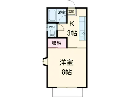 パークヒルⅥ(1K/2階)の間取り写真