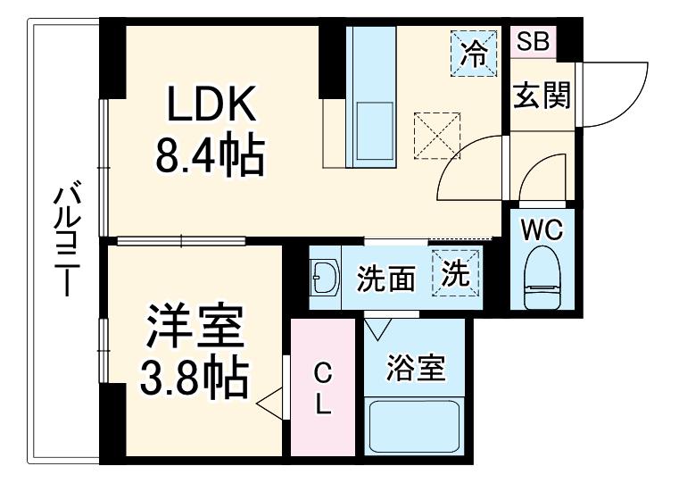 D-PALACE富士見(1LDK/2階)の間取り写真