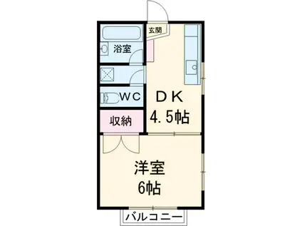 サマックスマーヴェラス(1DK/1階)の間取り写真