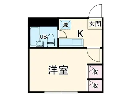 ブランニュー美しが丘(1K/2階)の間取り写真