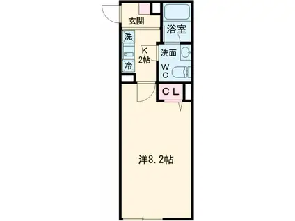 アリア天神町(1K/2階)の間取り写真