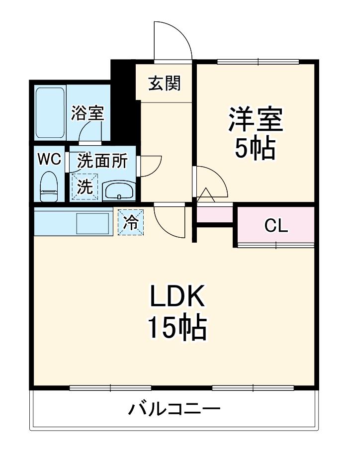 グレイスイセハラ(1LDK/2階)の間取り写真