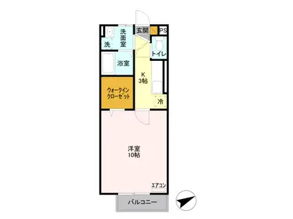 SUNSHINEBELL(1K/2階)の間取り写真