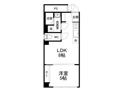 CITY SPIRE立売堀(1LDK/6階)の間取り写真