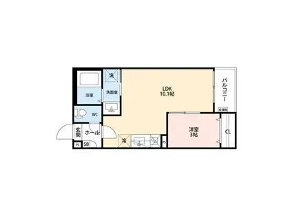 GRANDBLUE TODAYUTAKA Ⅰ(1LDK/2階)の間取り写真