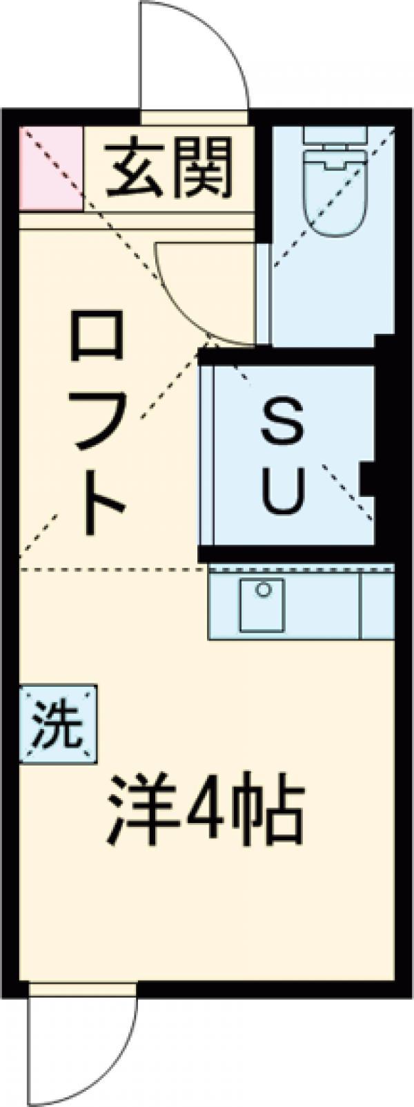 トレカーサ千歳烏山(ワンルーム/1階)の間取り写真