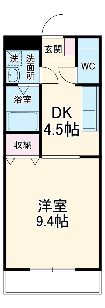 SUN BRIGHT さか(1DK/1階)の間取り写真