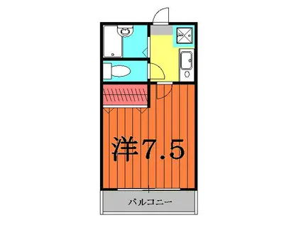 東武鉄道野田線 岩槻駅 徒歩23分 3階建 築28年(1K/1階)の間取り写真