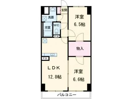 グラースリオ(2LDK/3階)の間取り写真