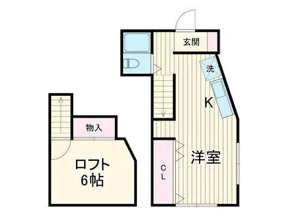 ディアコート井土ヶ谷(ワンルーム/2階)の間取り写真