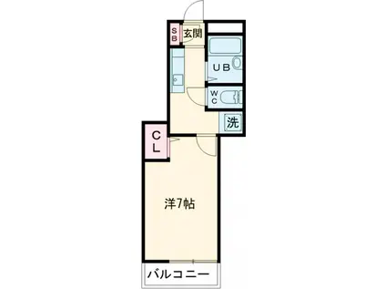 グレースパピヨン(1K/2階)の間取り写真