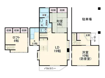 レイクサイドビラリコシェ(2LDK/1階)の間取り写真