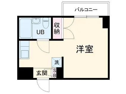 ドルフ安藤橋Ⅲ(1K/3階)の間取り写真