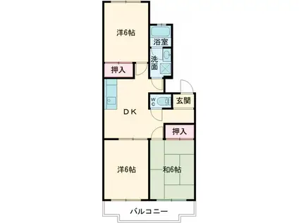 エーユーソフィア(3DK/2階)の間取り写真