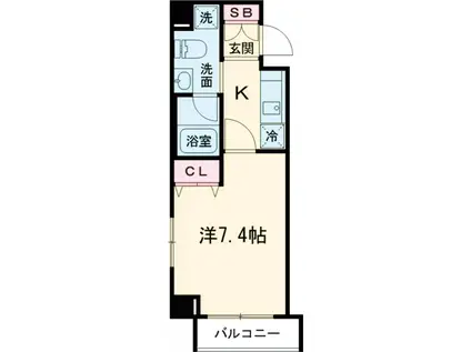 ミリア・レジデンス長原(1K/3階)の間取り写真