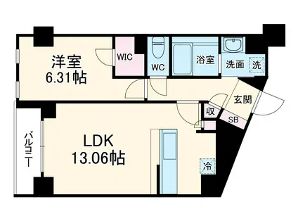 ケインズ湘南Ⅰ(1LDK/2階)の間取り写真