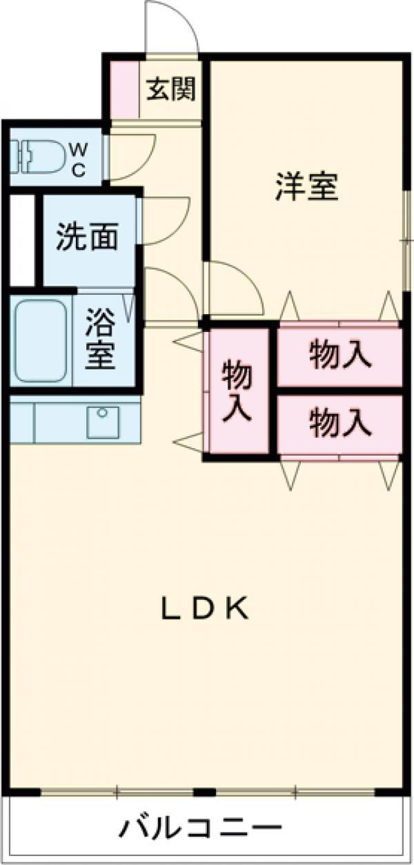 大島マンション1(1LDK/3階)の間取り写真