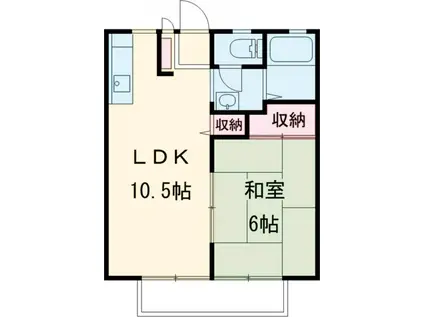 ウインディア今泉A(1LDK/2階)の間取り写真
