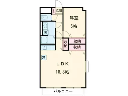 大島マンション1(1LDK/5階)の間取り写真