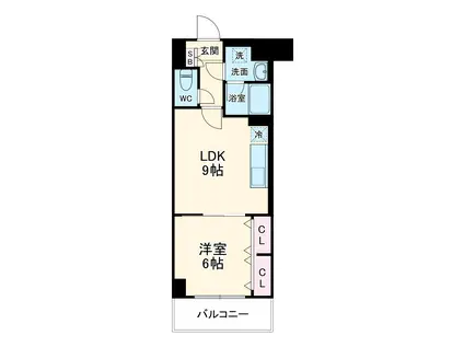 LUANA湘南(1LDK/2階)の間取り写真